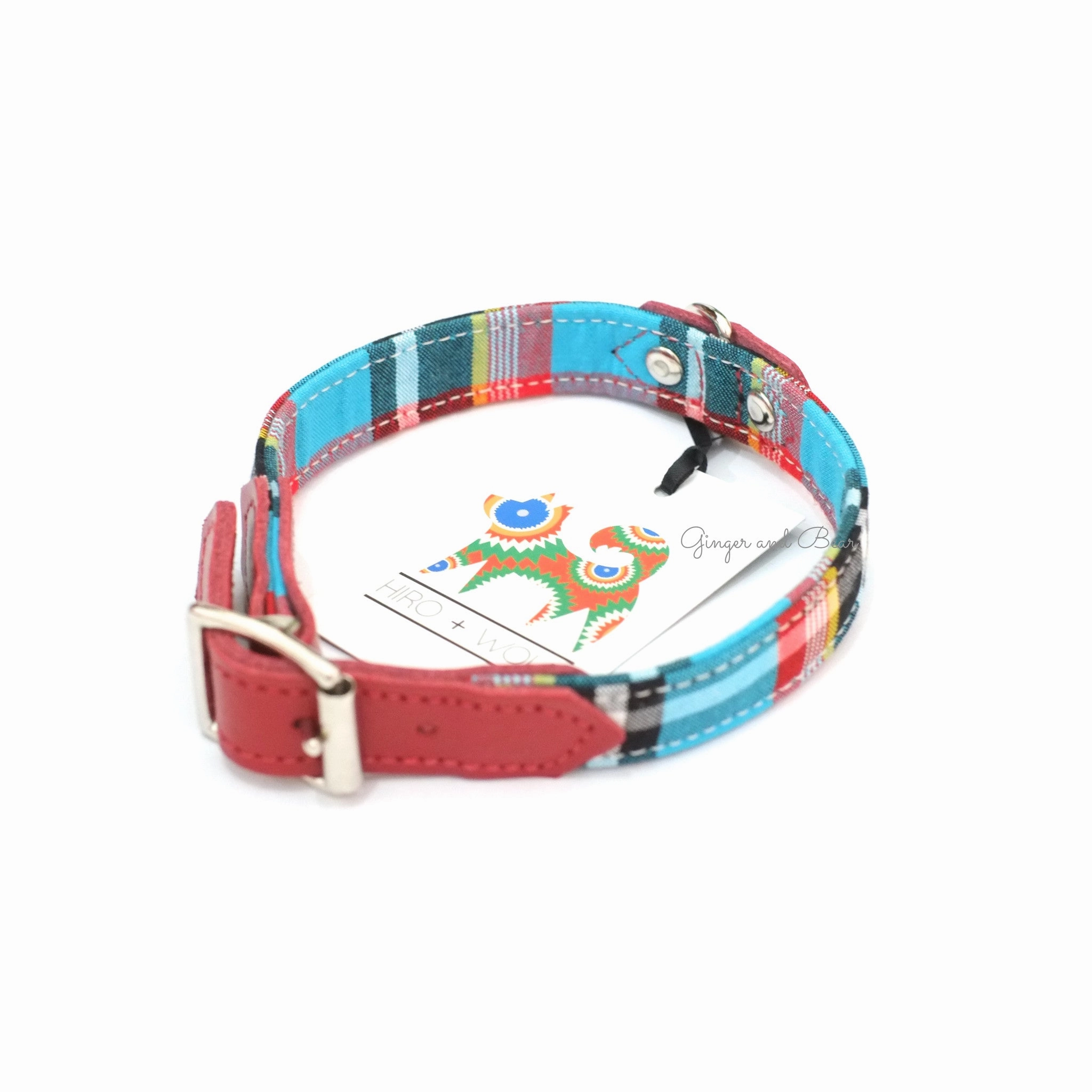 Hiro Wolf Collar: Masai Blue Check