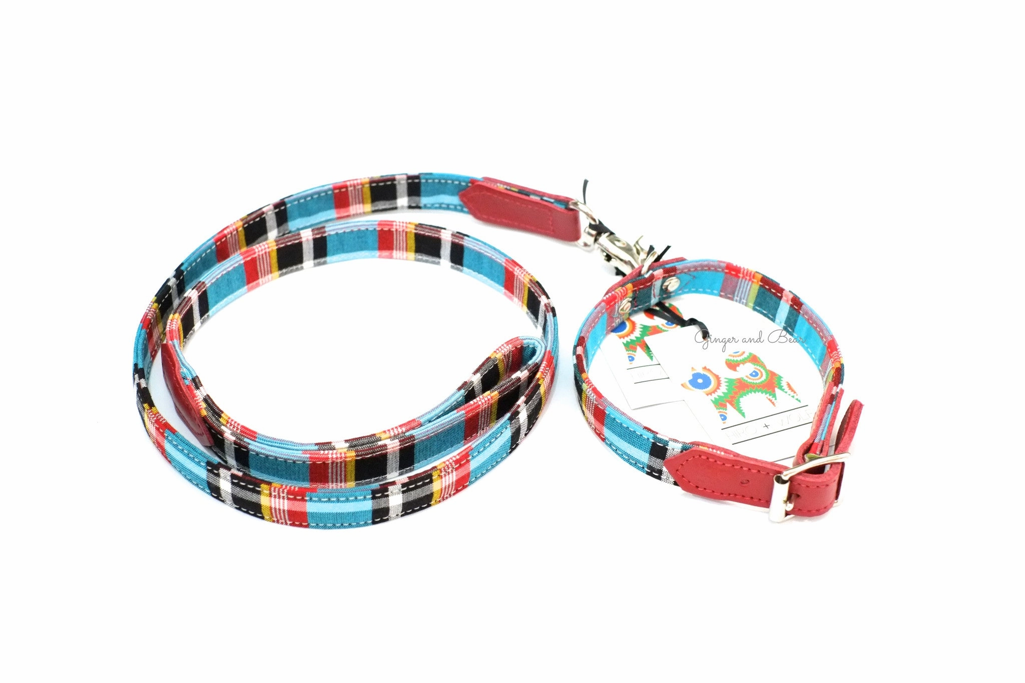 Hiro Wolf Collar: Masai Blue Check