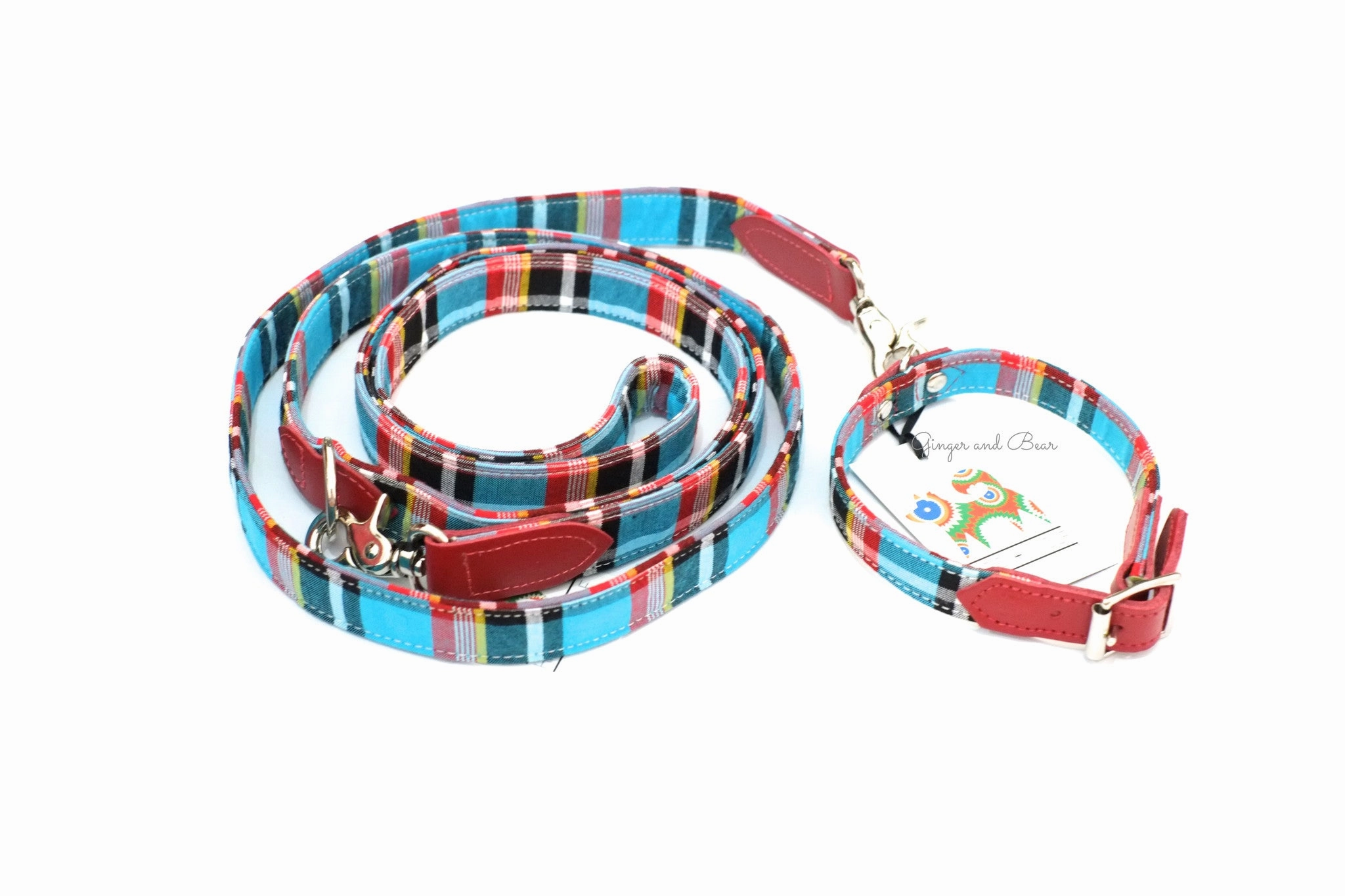 Hiro Wolf Collar: Masai Blue Check