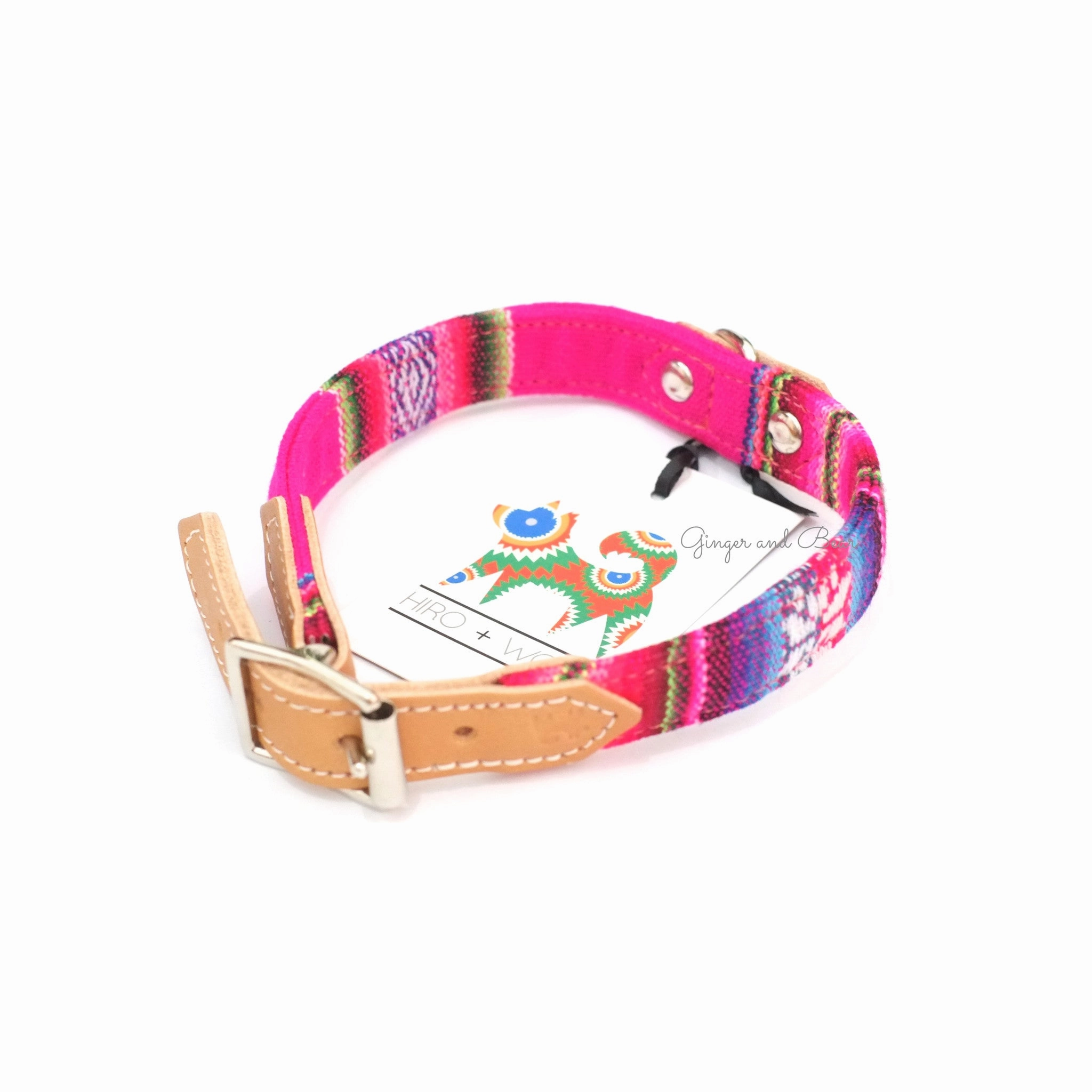 Hiro Wolf Collar: Pink Inca