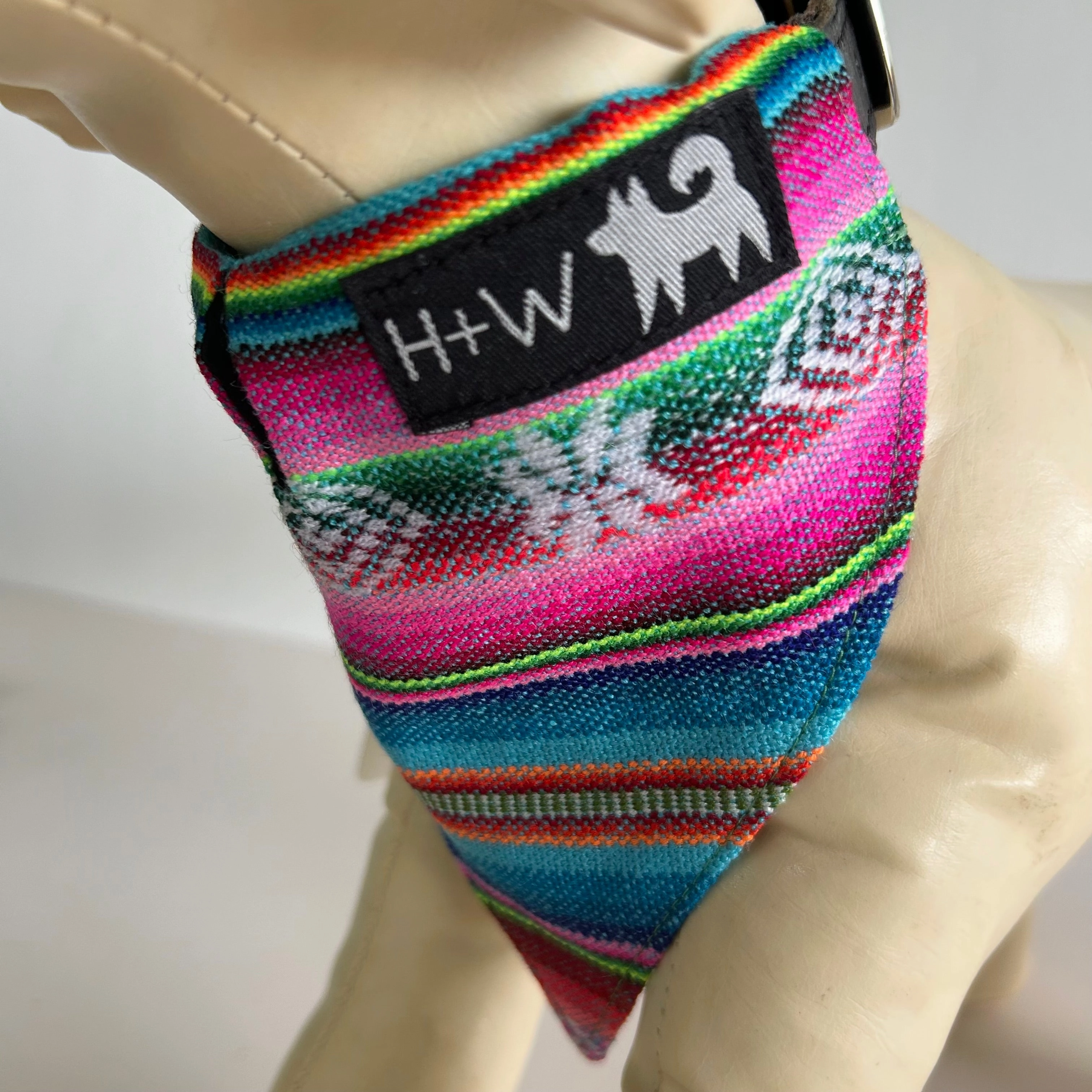Hiro Wolf Dog Bandana: Inca Blue