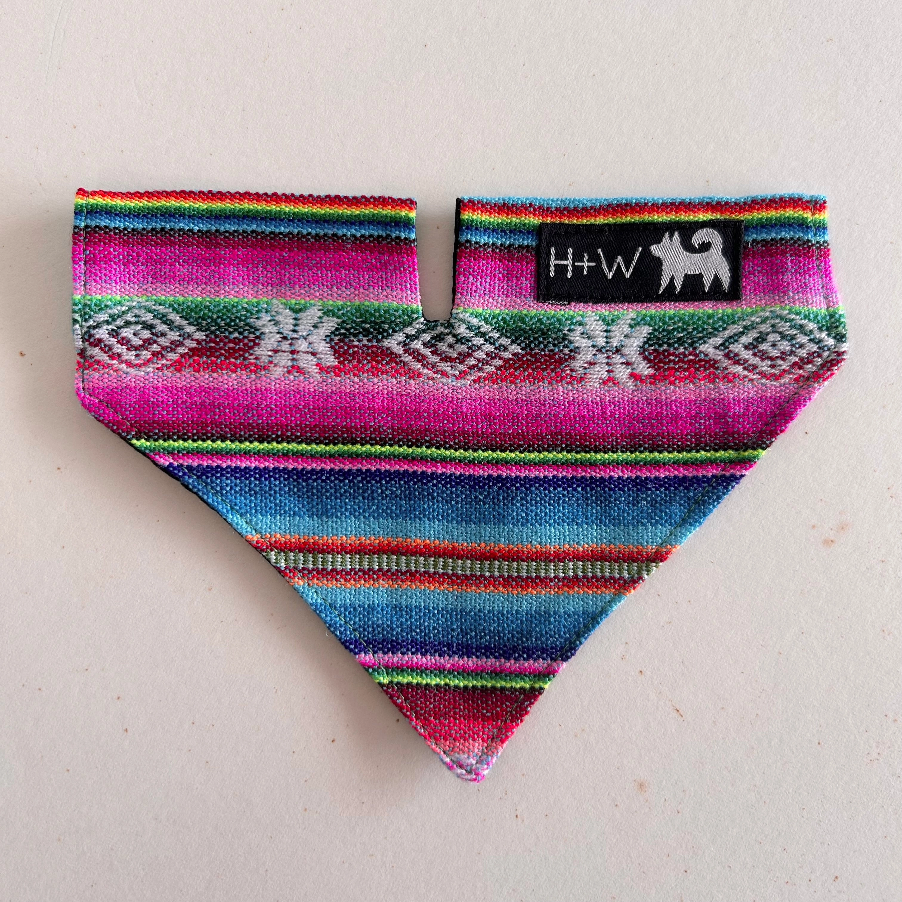 Hiro Wolf Dog Bandana: Inca Blue