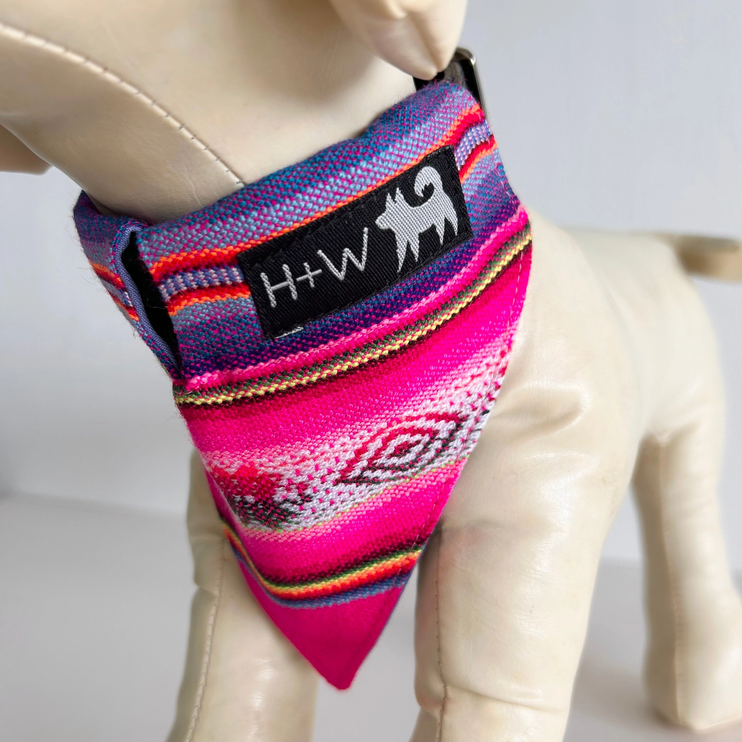 Hiro Wolf Dog Bandana: Inca Pink