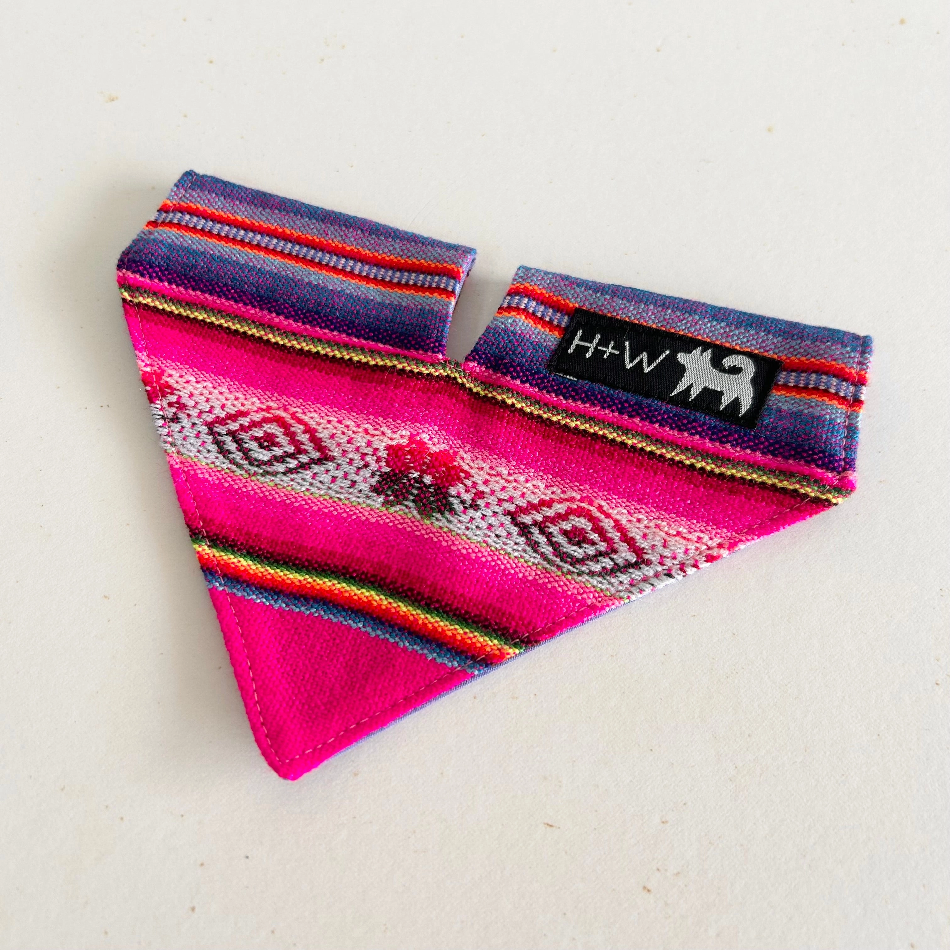 Hiro Wolf Dog Bandana: Inca Pink