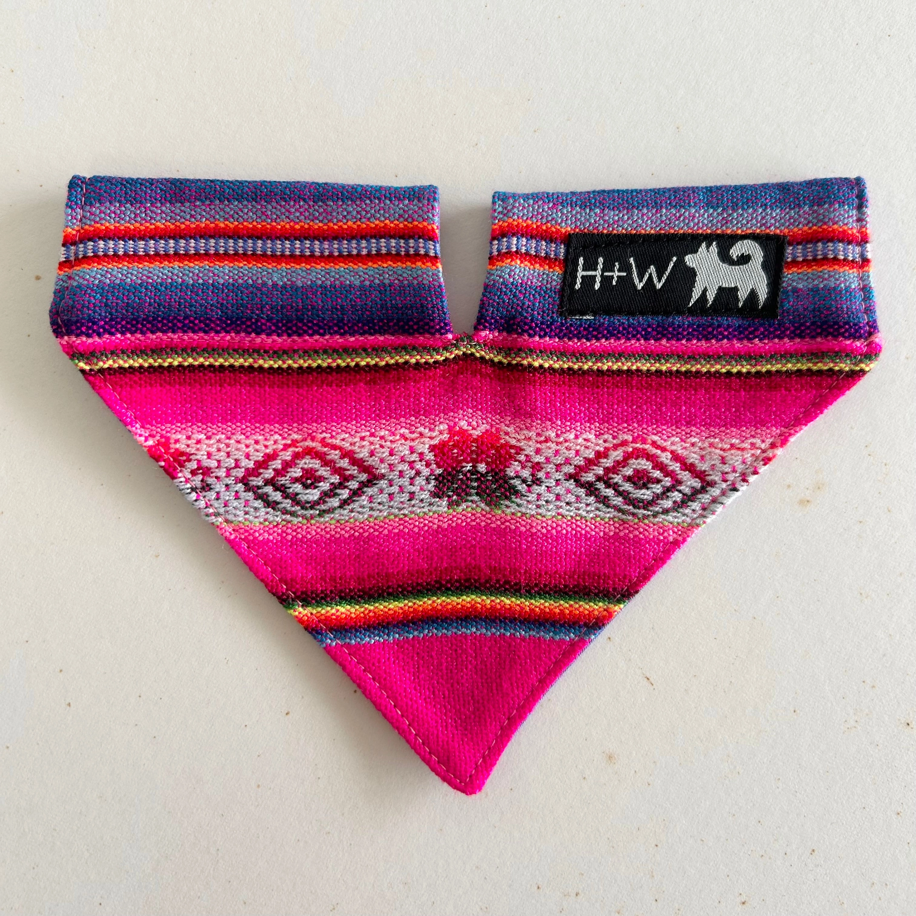 Hiro Wolf Dog Bandana: Inca Pink