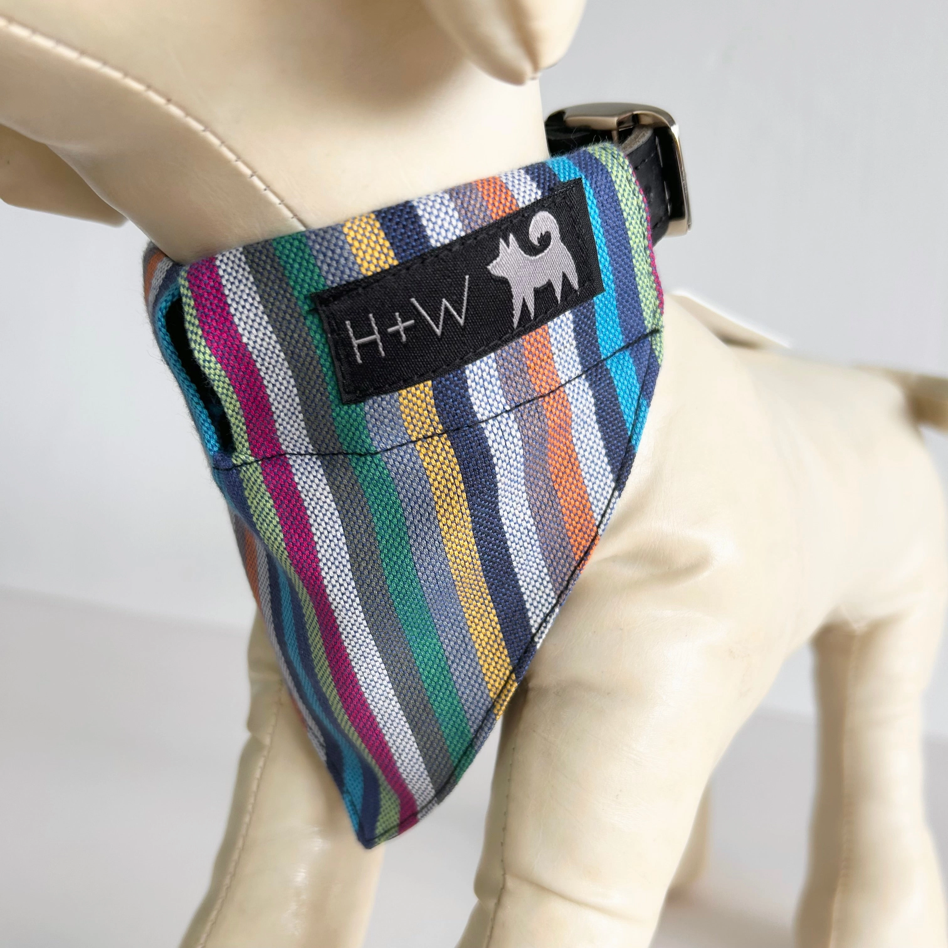 Hiro Wolf Dog Bandana: Marine Striped Kikoy