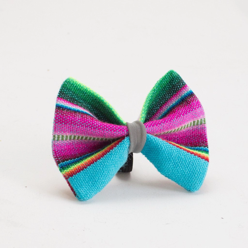 Hiro Wolf Dog Bow Tie: Inca Blue