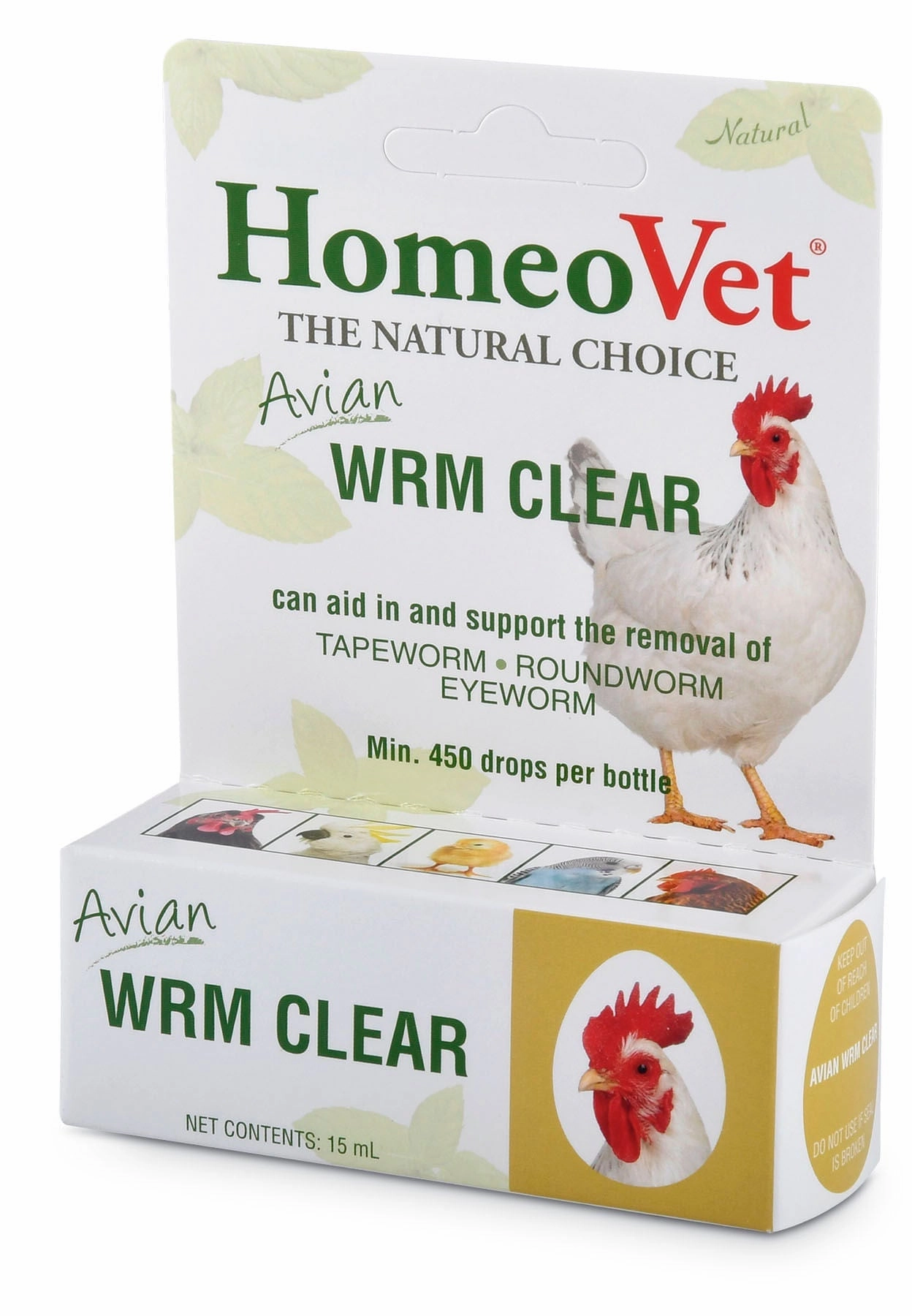 HomeoVet Avian Wrm Clear Poultry Dewormer, 15 mL