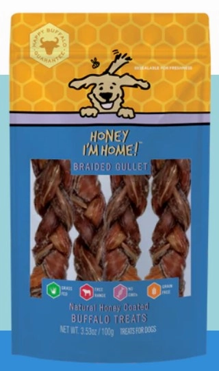 Honey I'm Home! Buffalo Braided Gullets 3.53oz Bag
