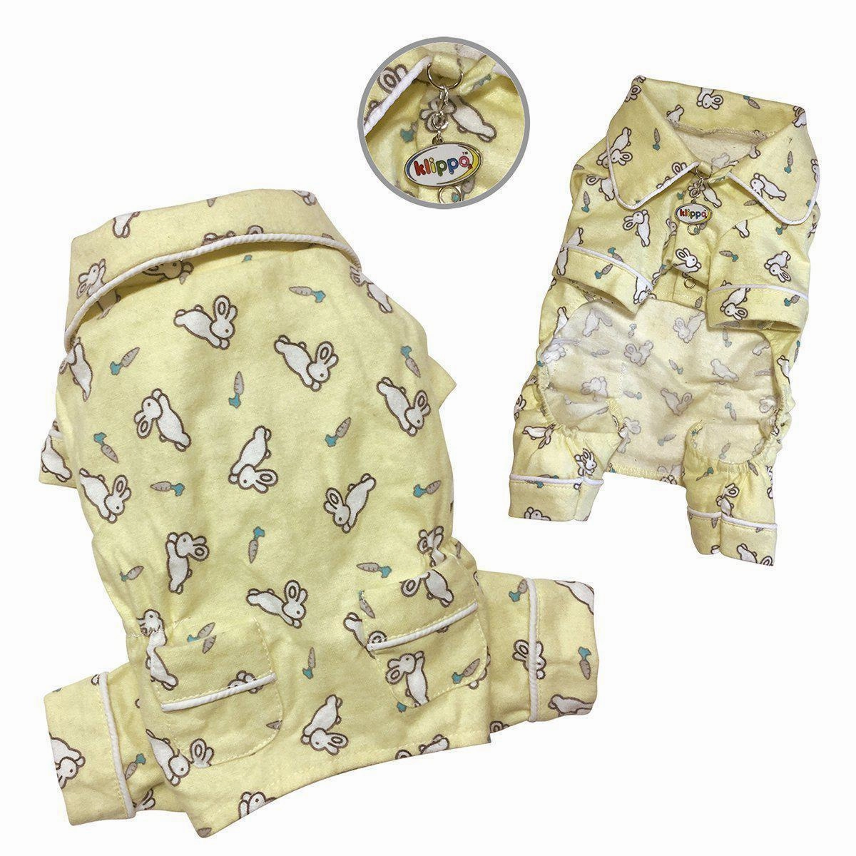 Hopping Bunny Flannel Dog Pajamas