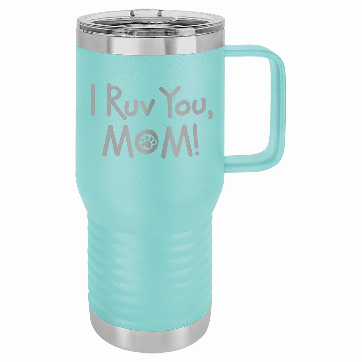 I Ruv You Mom Travel Mug Aqua