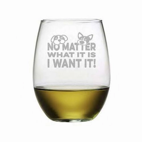 I Want It Stemless Wine Glasses, Set Of 4