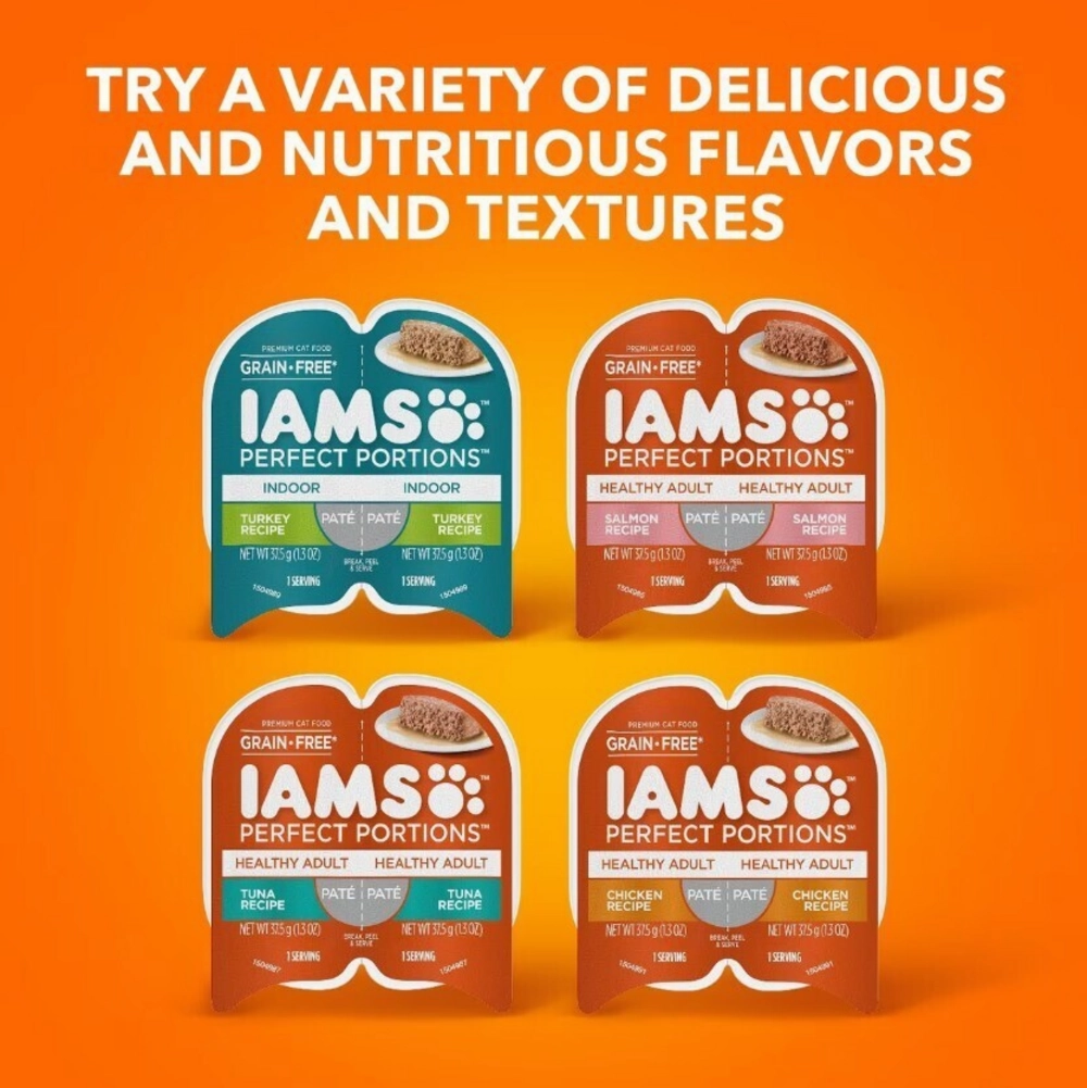 Iams Perfect Portions Healthy Adult Chicken Pate Wet Cat Food Tray