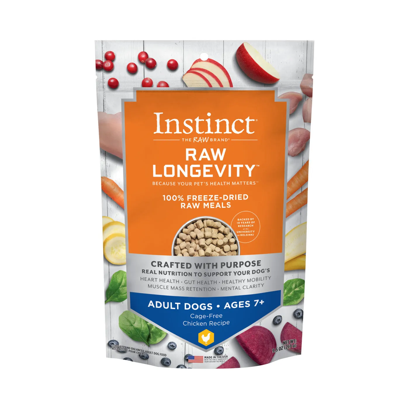 Instinct Raw Longevity Freeze-Dried Meals Adult 7  Chicken 9.5 oz