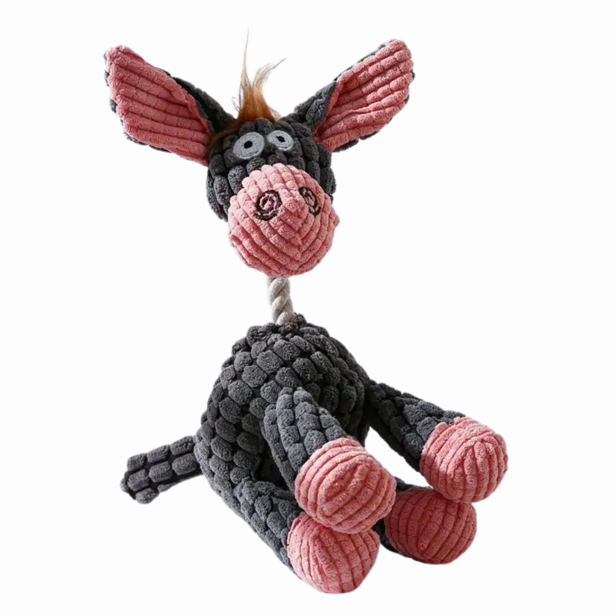 Interactive Rope Squeaky Dog Toy for Medium Breeds (Grey)