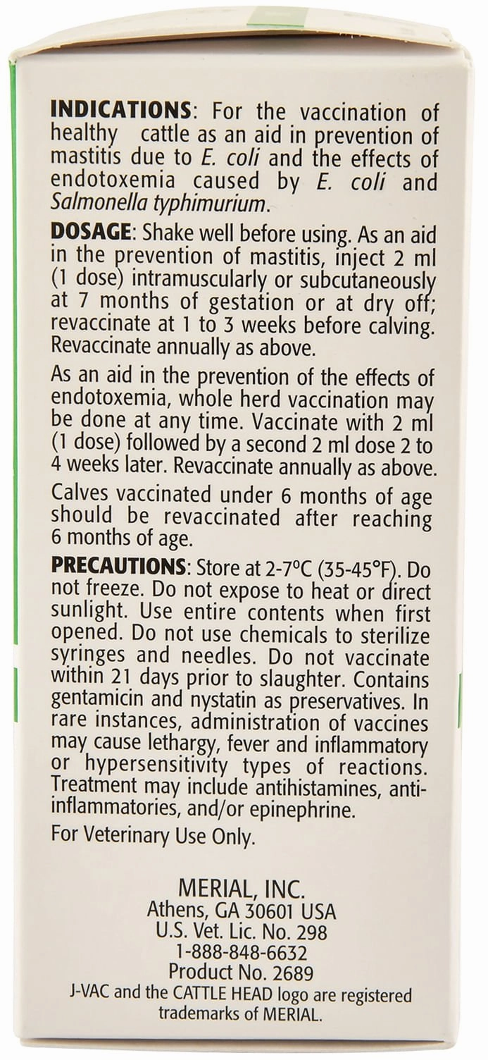 J-Vac E. coli Cattle Vaccine (Killed E. coli)