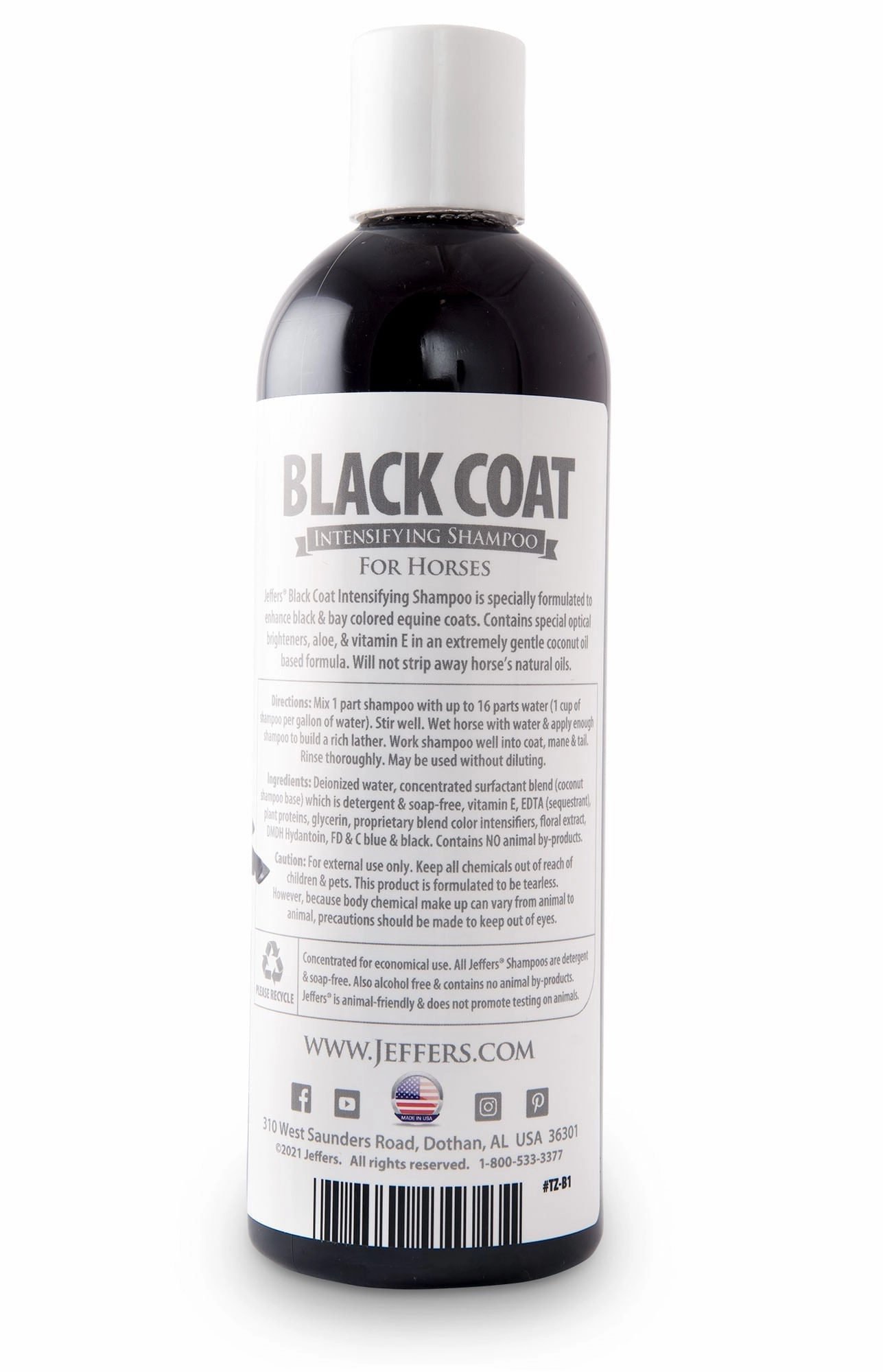 Jeffers Equine Black Coat Intensifying Horse Shampoo for Black & Bay Coats