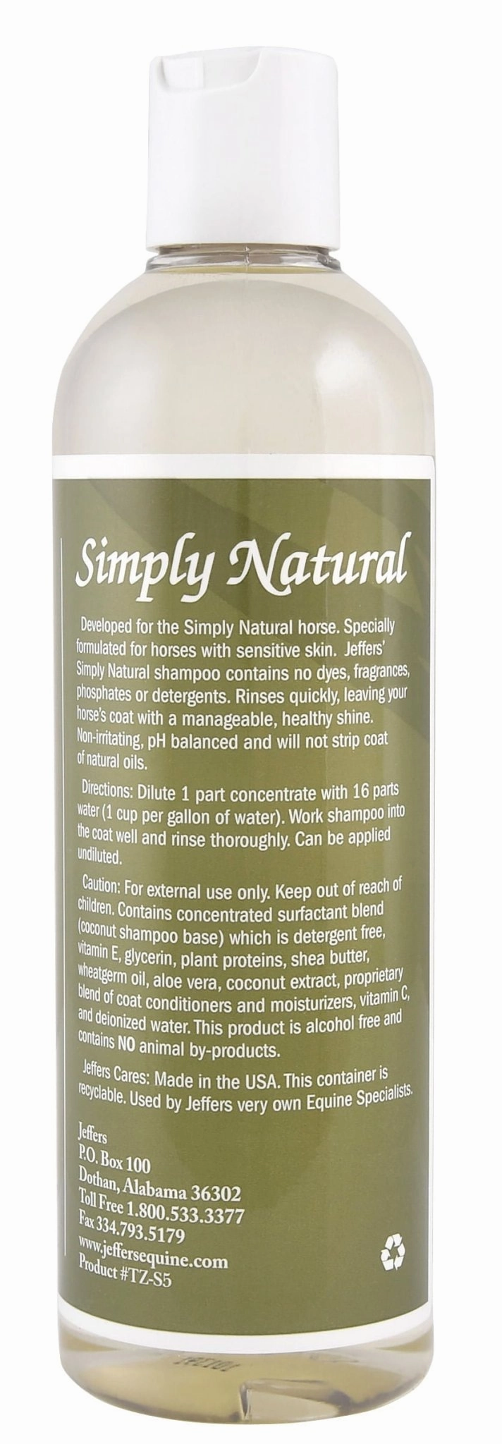 Jeffers Equine Simply Natural Horse Shampoo for Sensitive Skin