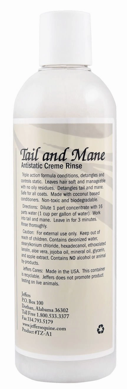 Jeffers Equine Tail & Mane Antistatic Creme Rinse Horse Conditioner