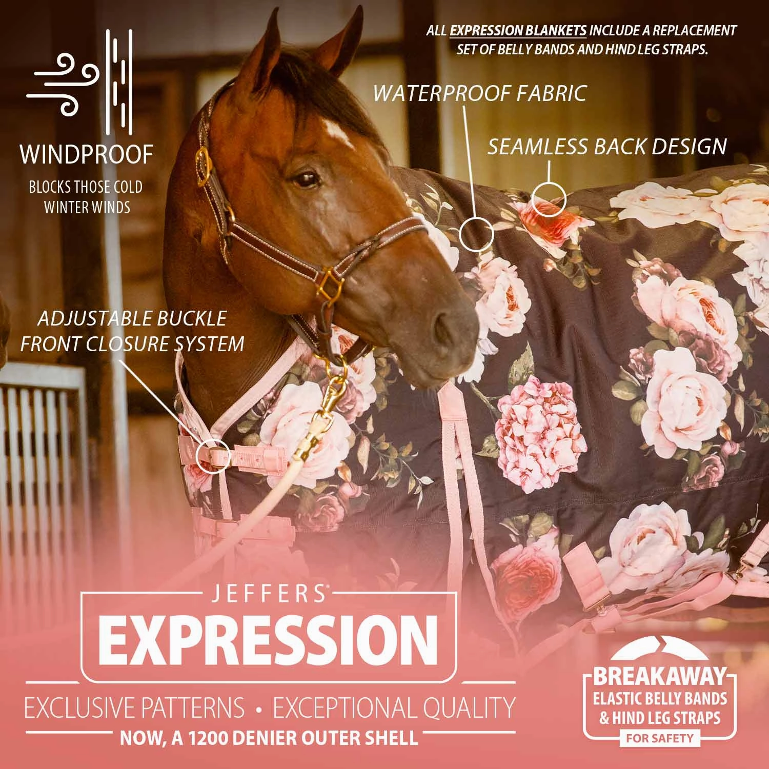 Jeffers Expression 1200 Denier Standard Neck Turnout Sheet, 0 Gram
