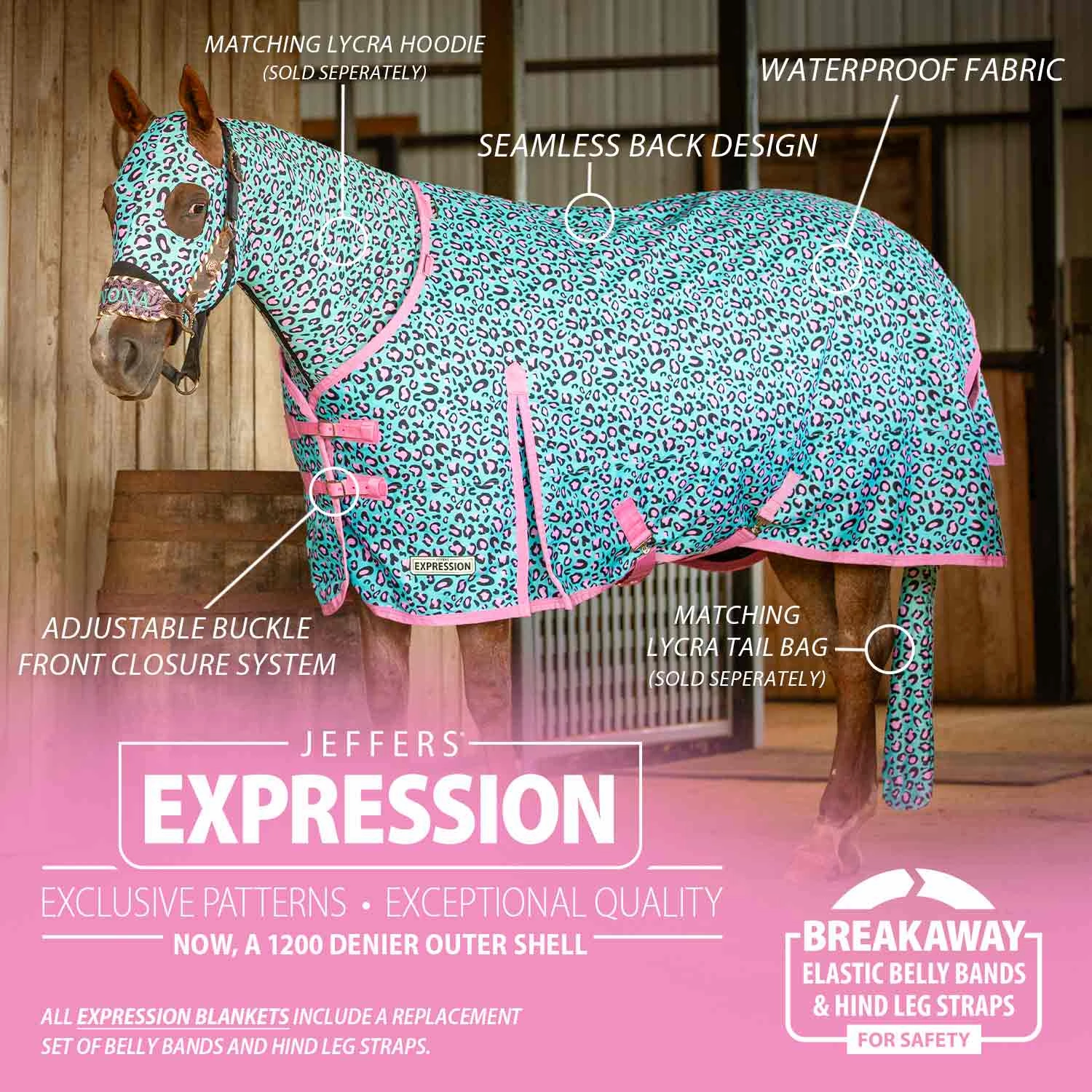 Jeffers Expression 1200 Denier Standard Neck Turnout Sheet, 0 Gram