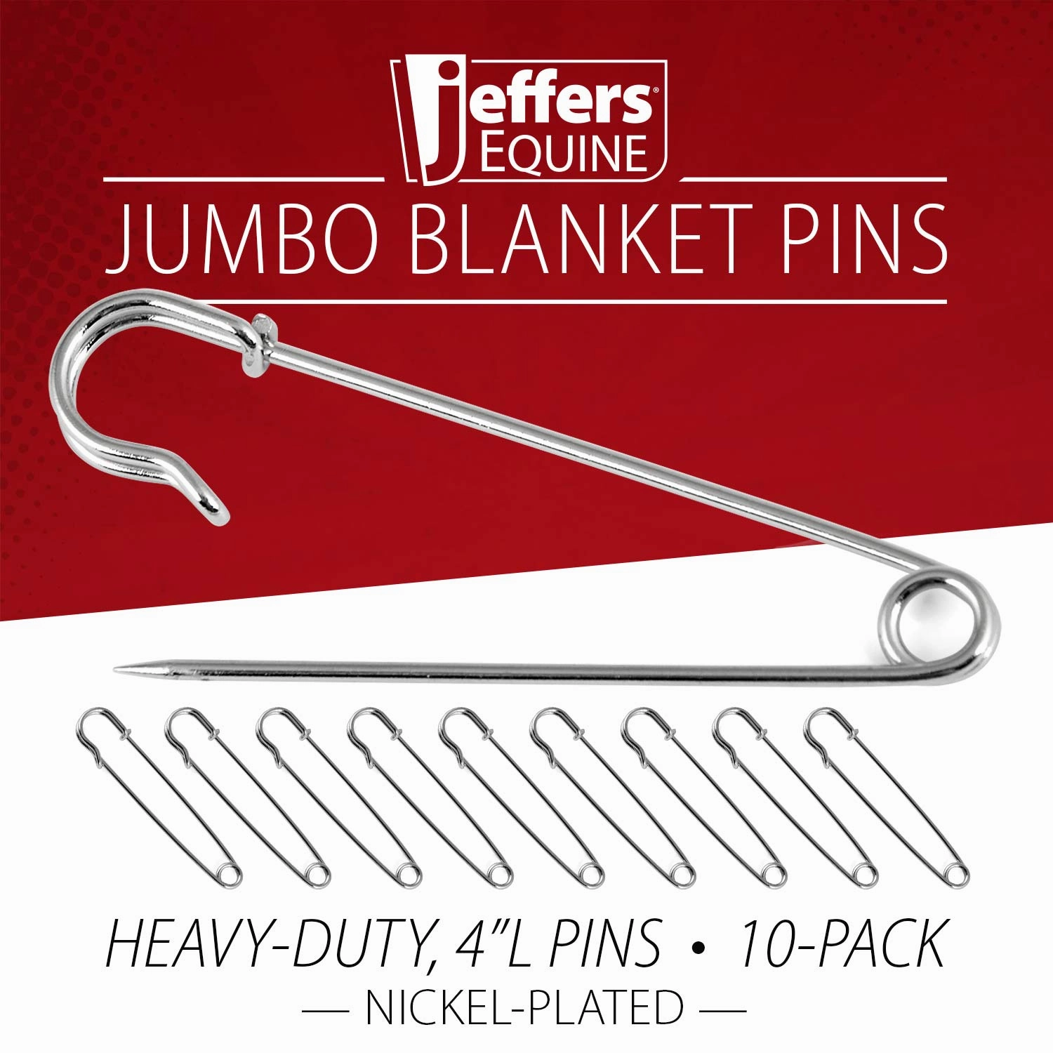 Jeffers Jumbo Multi-Purpose Blanket Pins, 10-Pack