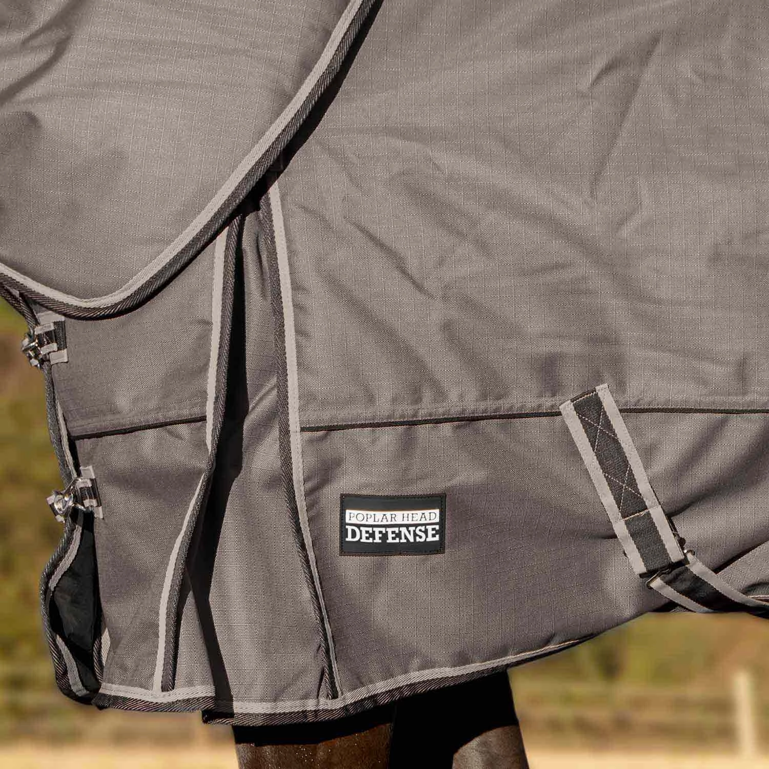 Jeffers Poplar Head Defense 1680 Denier Turnout Blanket with Detachable Neck, 240 Gram, Plymouth Brown