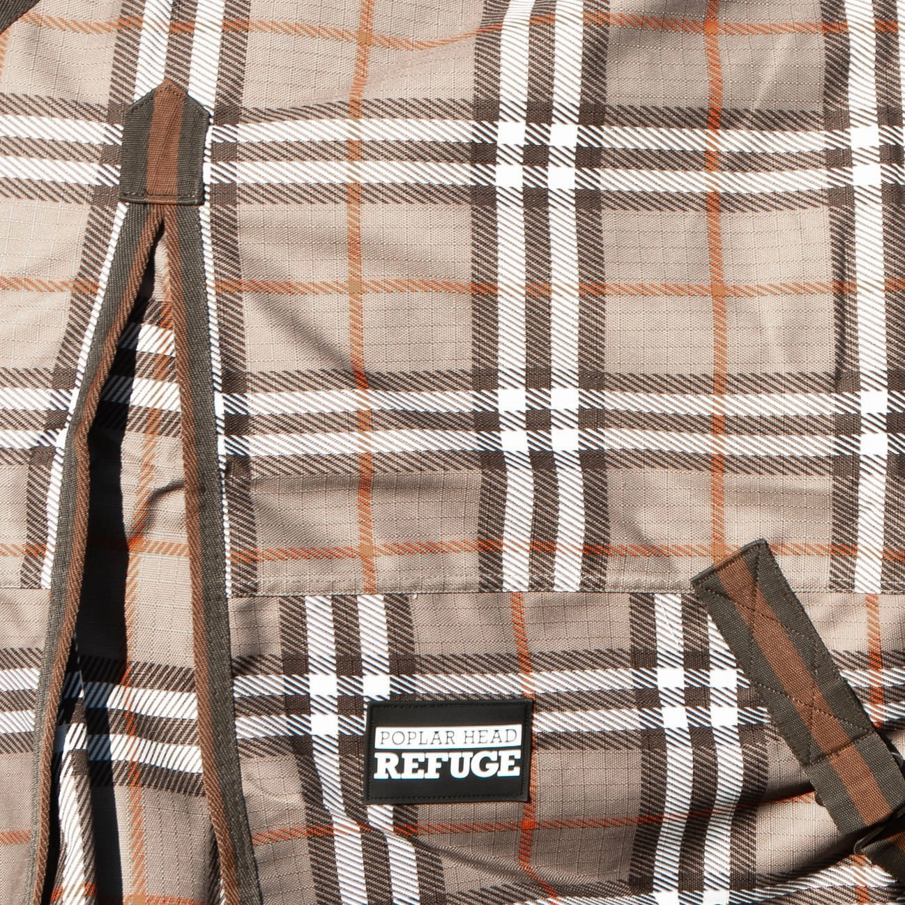 Jeffers Poplar Head Refuge 1200 Denier Turnout Blanket, 240 Gram, Plymouth Brown Plaid