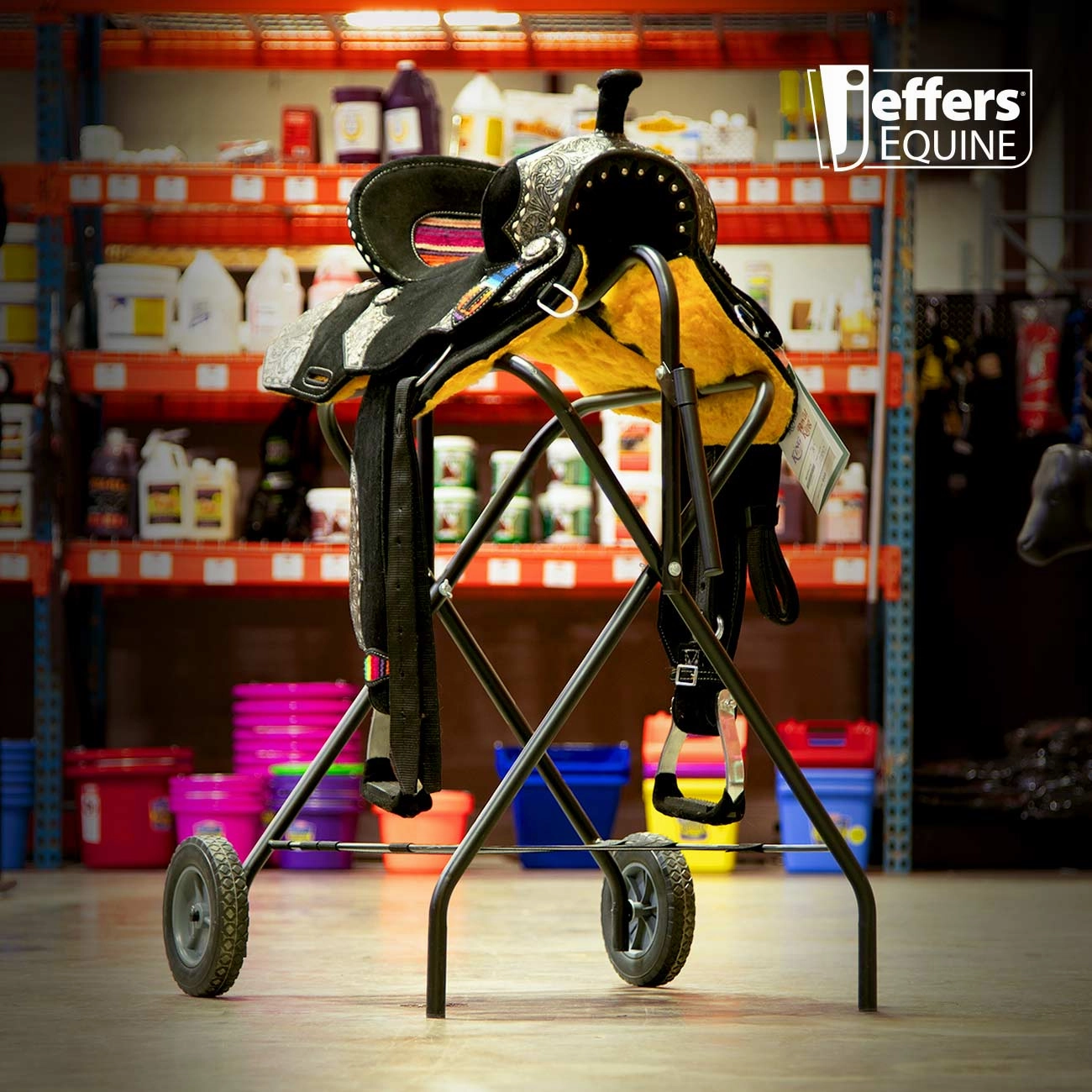 Jeffers Rolling Folding Saddle Rack