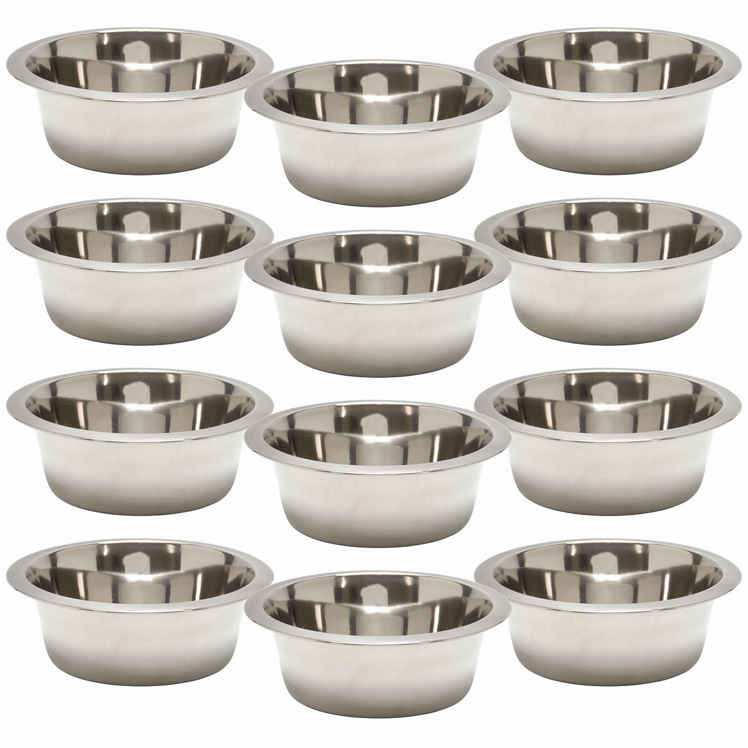 Jeffers Standard-Weight Stainless Steel Food & Water Pet Bowls