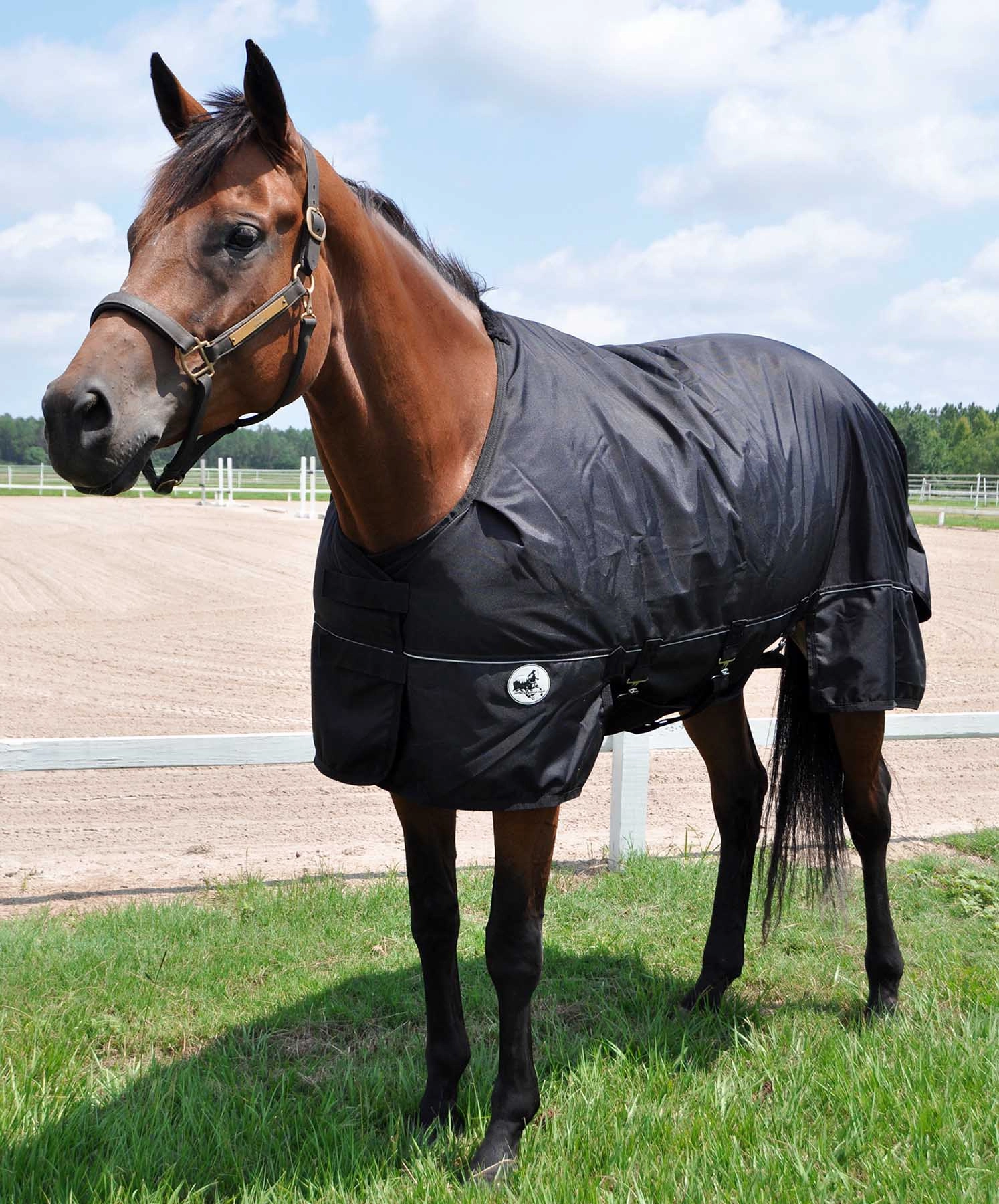 Jeffers Supreme Plus 1680 Denier Heavy Weight Horse Turnout Blanket, 360 gram fill, Black
