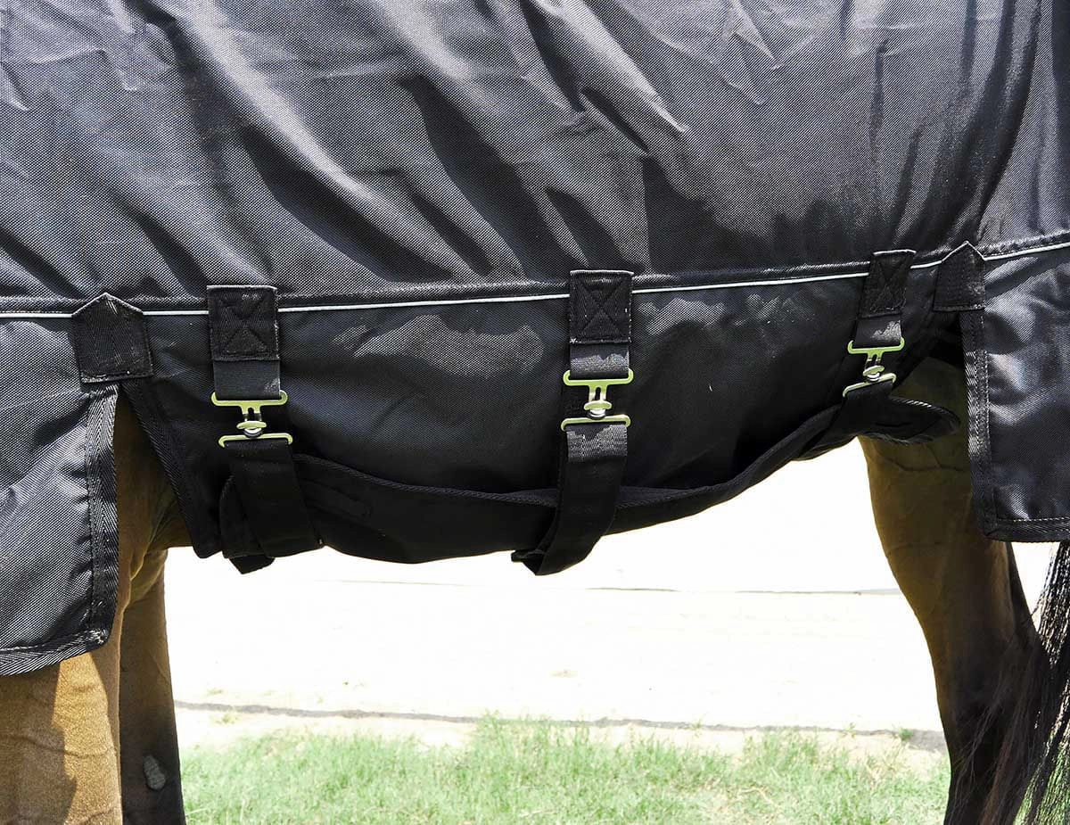 Jeffers Supreme Plus 1680 Denier Heavy Weight Horse Turnout Blanket, 360 gram fill, Black