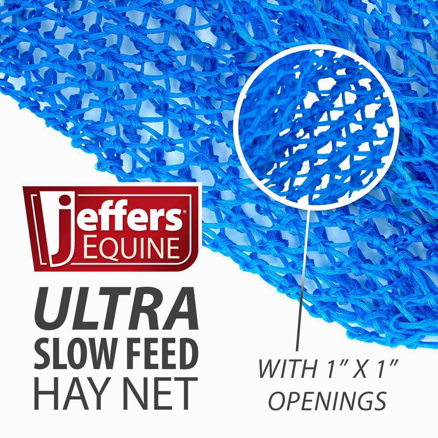 Jeffers Ultra Slow Feed 1" x 1" Nylon Hay Net for Horses, Royal Blue