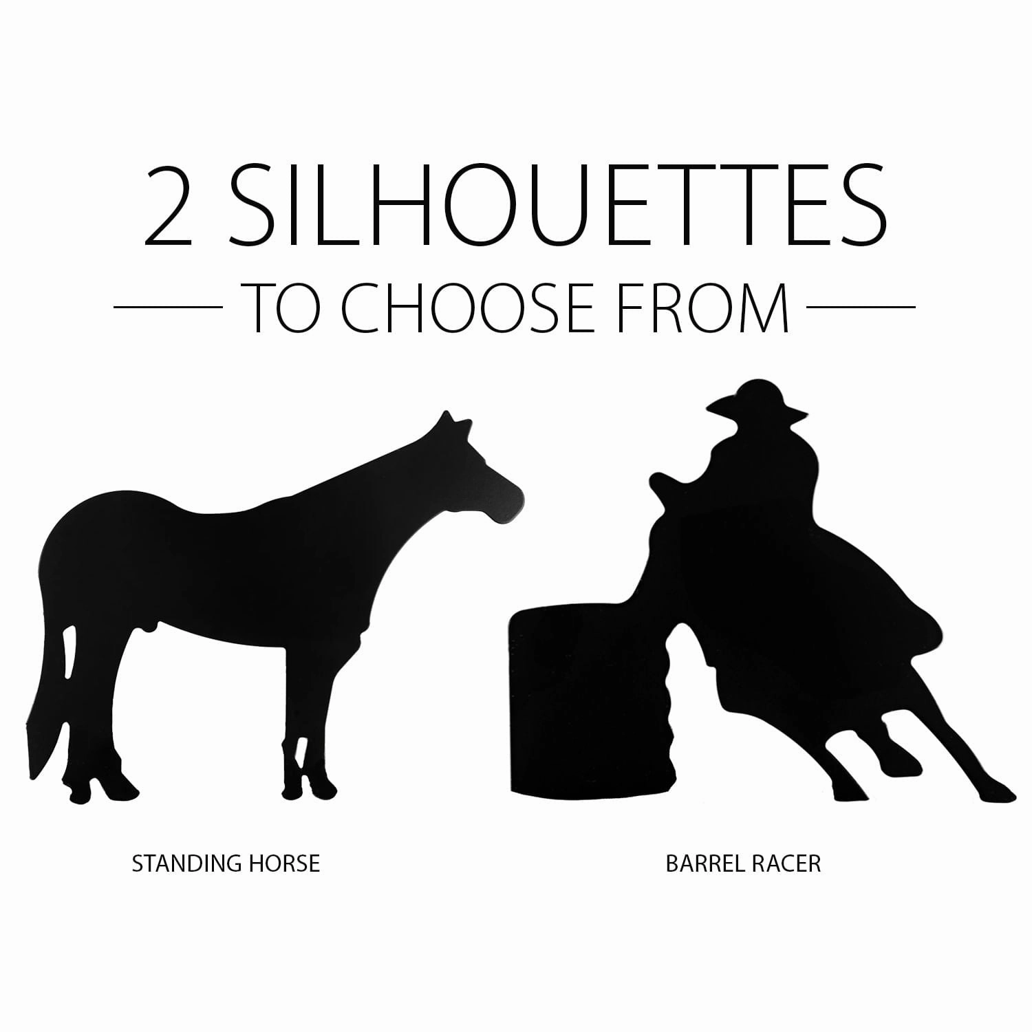 Jeffers Wall Mount 4-Hook Horse Tack Rack, Barrel Racer or Horse Silhouette