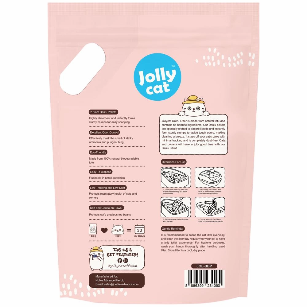 Jollycat Daizu Baby Powder Clumping Tofu Cat Litter 7L