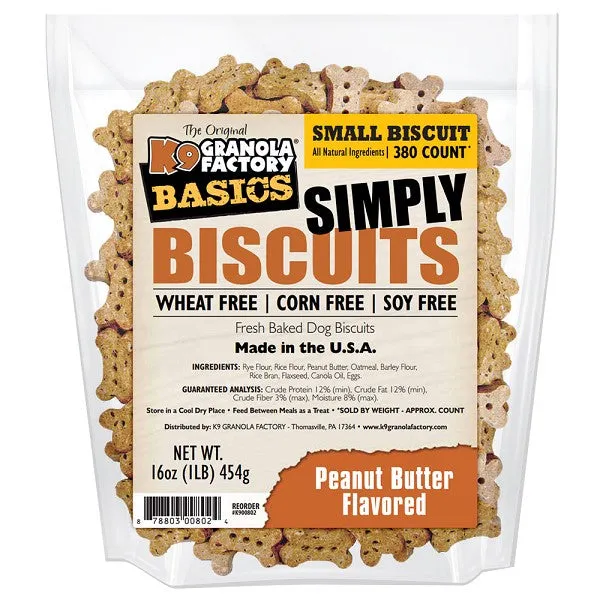 K9 Granola Factory Simply Biscuits - PB Medium 16oz Bag