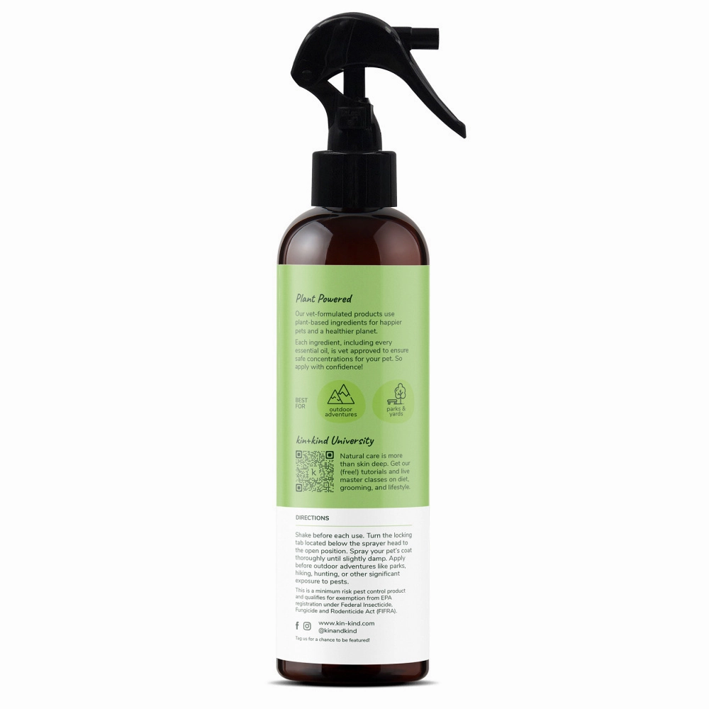 kin kind Flea & Tick Prevent! Plant Powered Dog & Cat Protect Lemongrass Spray