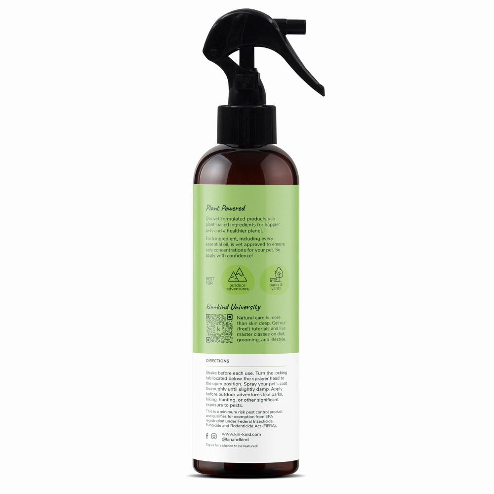 kin kind Flea & Tick Prevent! Plant Powered Dog & Cat Protect Lemongrass Spray