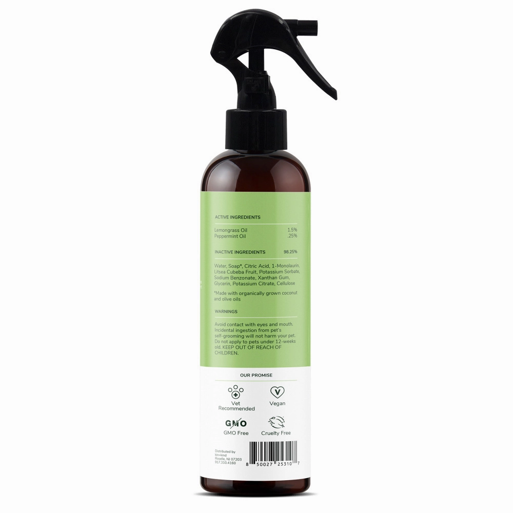 kin kind Flea & Tick Prevent! Plant Powered Dog & Cat Protect Lemongrass Spray