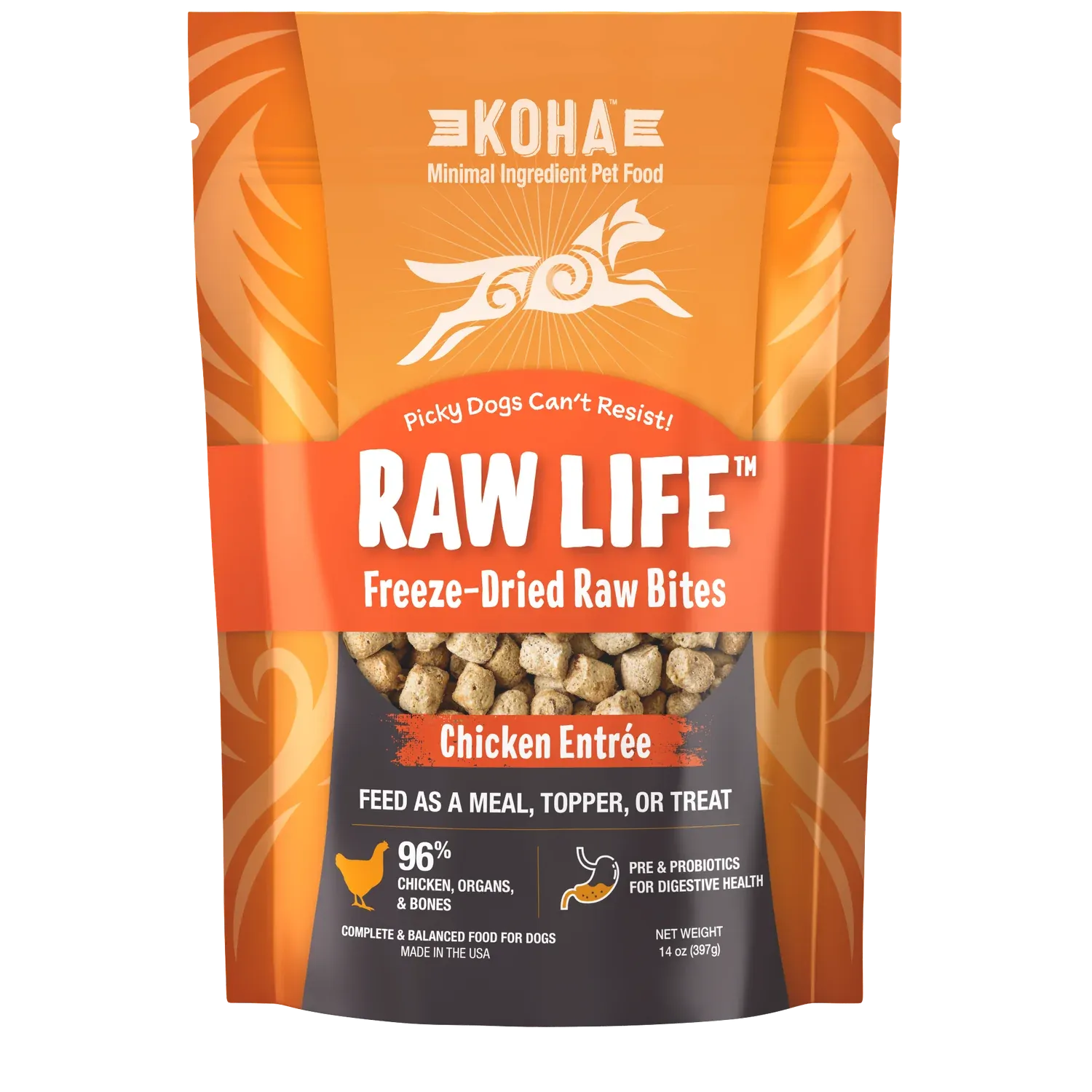 Koha Raw Life Freeze Dried Raw Bites Chicken 14 oz
