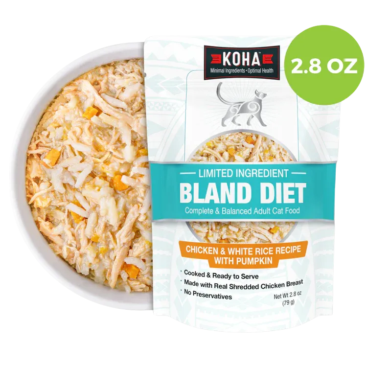 KOHA Wet Cat Food Bland Diet Chicken & Rice 2.8oz pouch