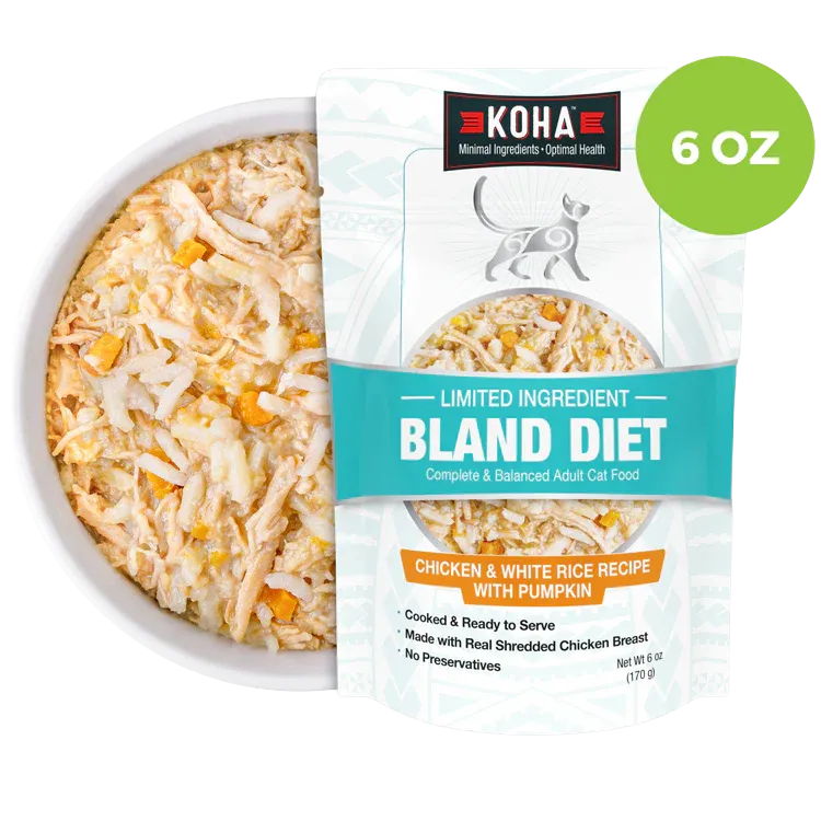 KOHA Wet Cat Food Bland Diet Chicken & Rice 6oz pouch
