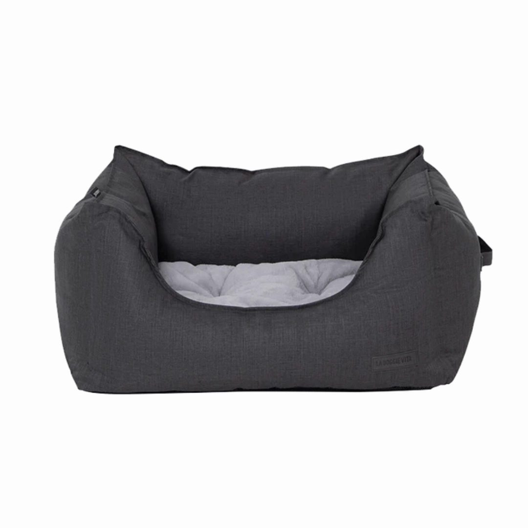La Doggie Vita Water Resistant Oxford High Side Charcoal Dog Bed