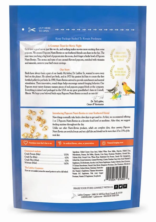 Lafeber Cockatiel Popcorn Nutri-Berries, 4 oz bag