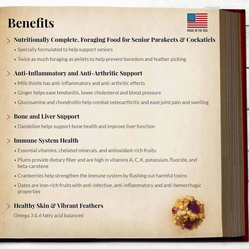 Lafeber Senior Bird Nutri-Berries for Parakeet & Cockatiel, 10 oz bag