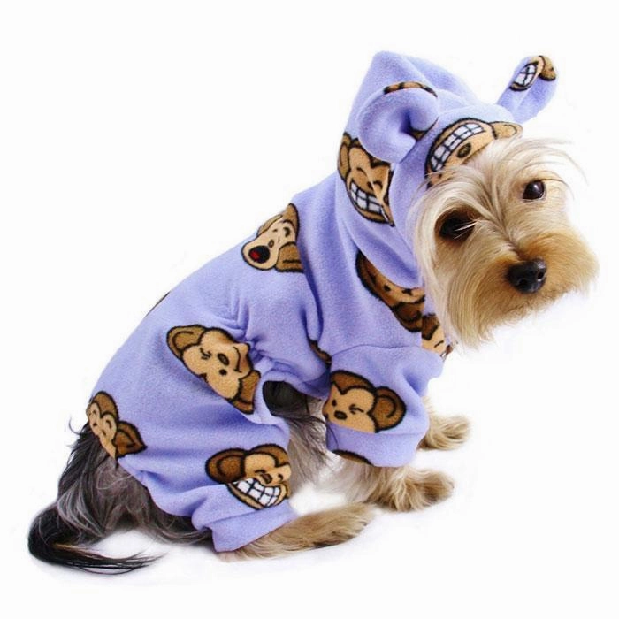 Lavender Silly Monkey Fleece Dog Pajamas