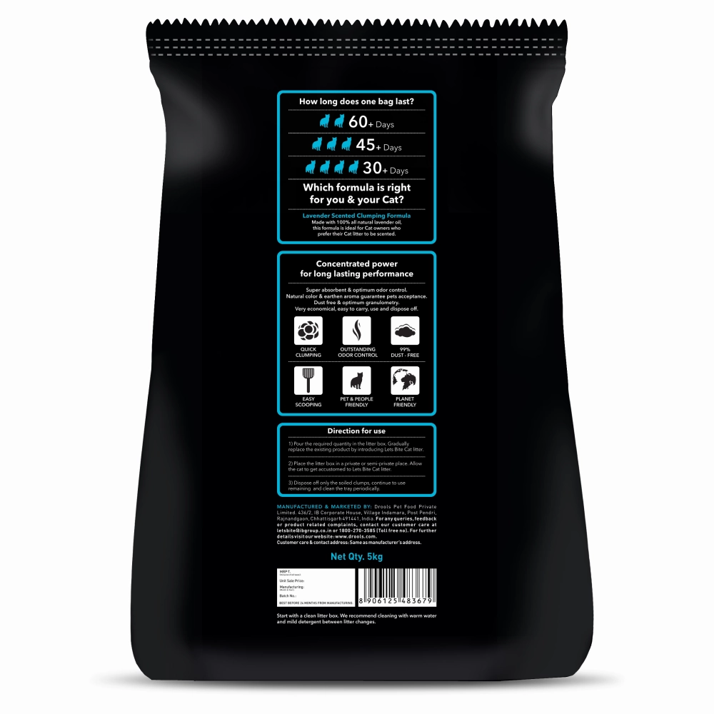 Let's Bite Lavender Scented Clumping Cat Litter