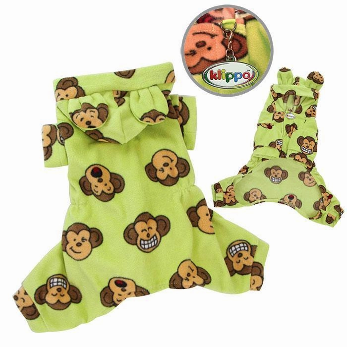 Lime Silly Monkey Fleece Dog Pajamas