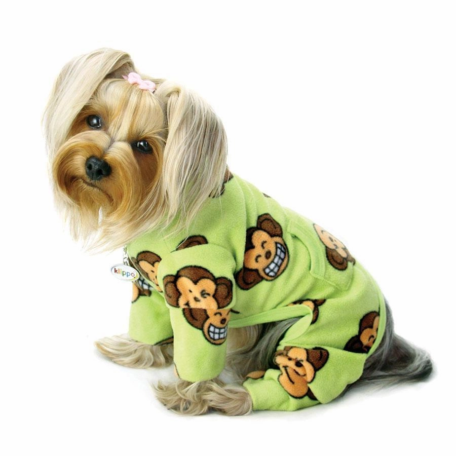 Lime Silly Monkey Fleece Turtleneck Dog Pajamas
