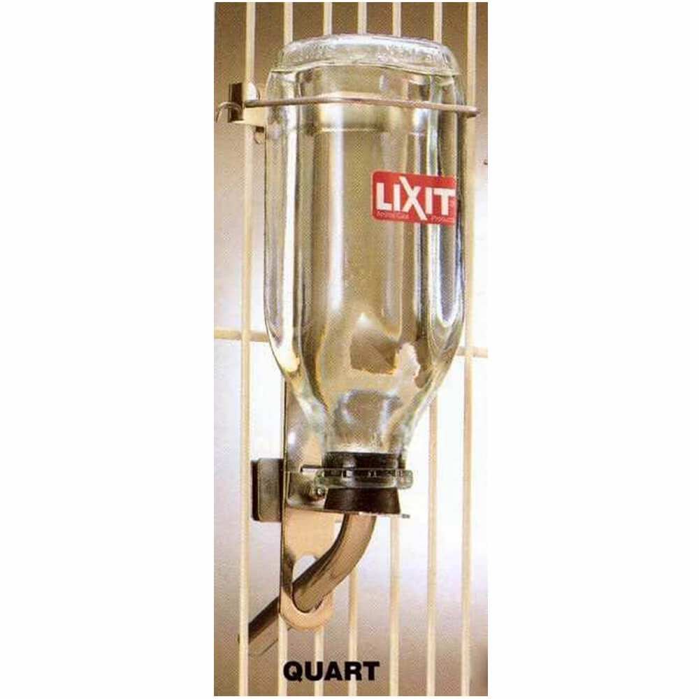 Lixit Glass Water Bottle, 32 oz with Tube